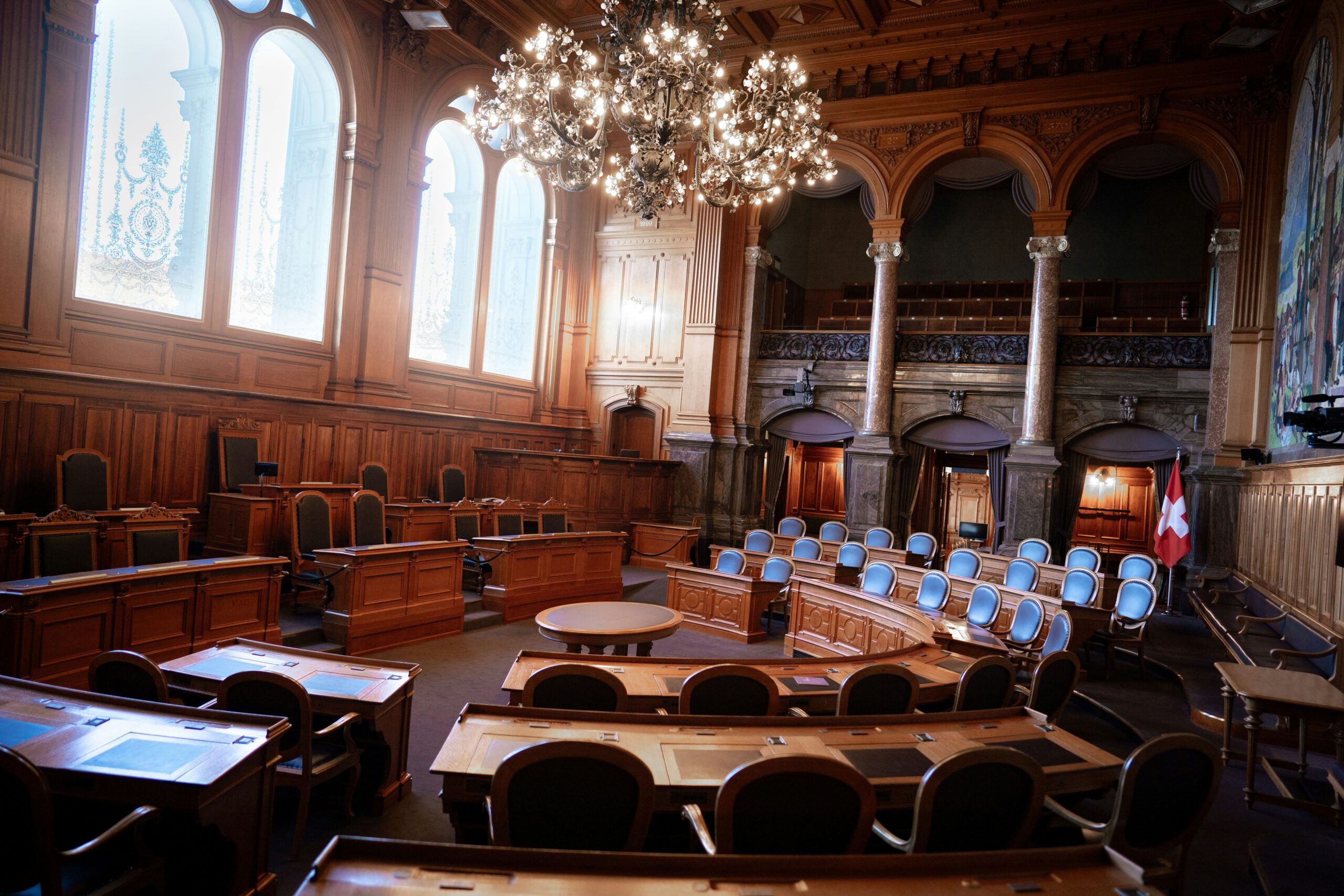 An empty courtroom