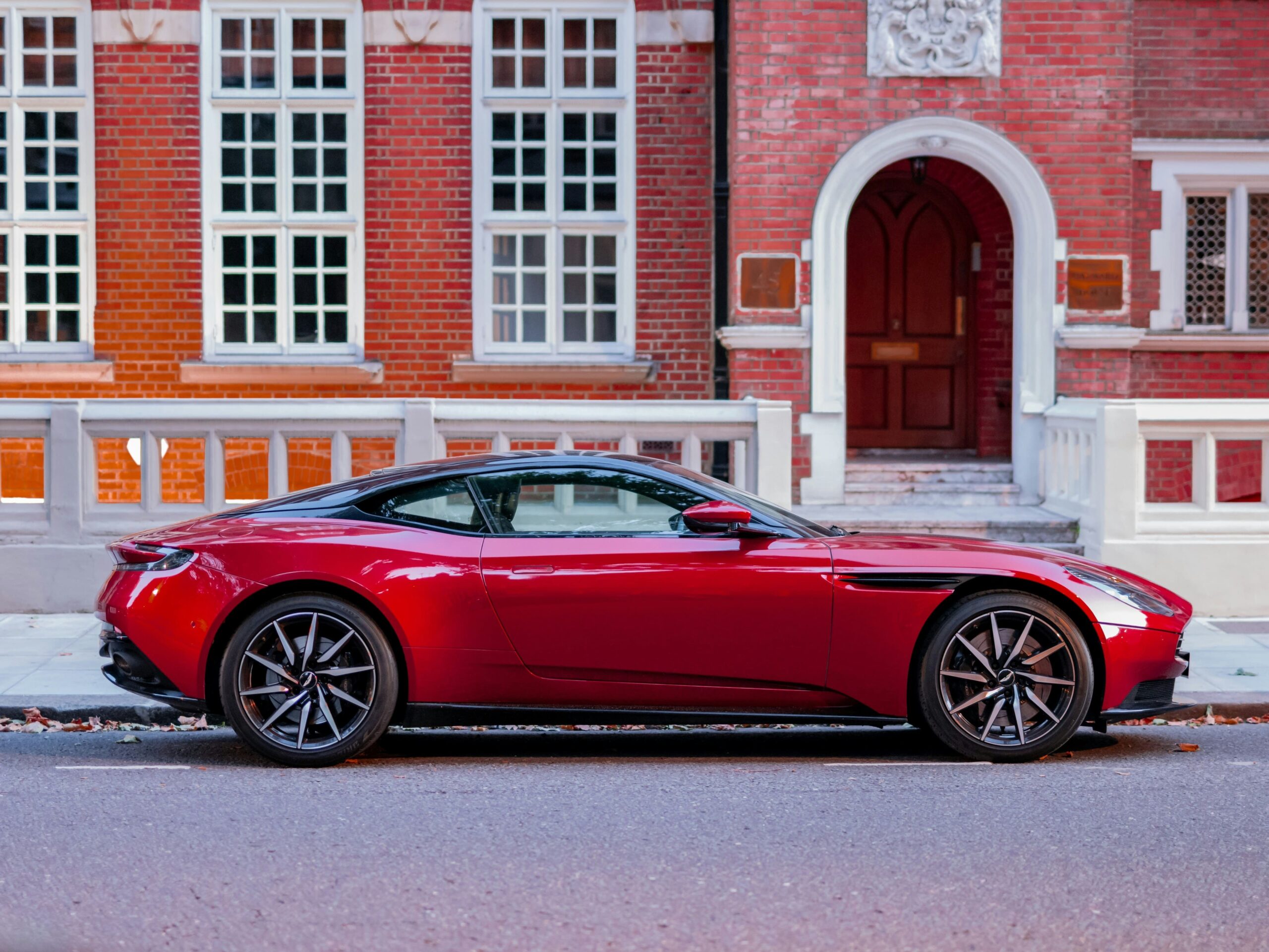 Red Aston martin car in London